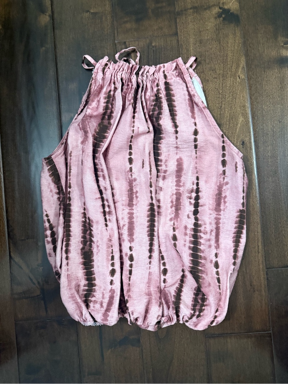 Tie-Dye Pink Halter Bubble Hem Camisole